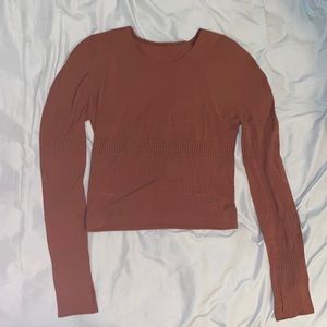 Fabletics- Briella Macrame Sculptknit Long Sleeve crop top- breathable